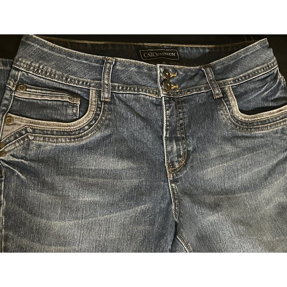 Cato Premium Bootcut Denim Jeans Mid Rise Women's 10P (32X30) Cotton Blend - Picture 4 of 13